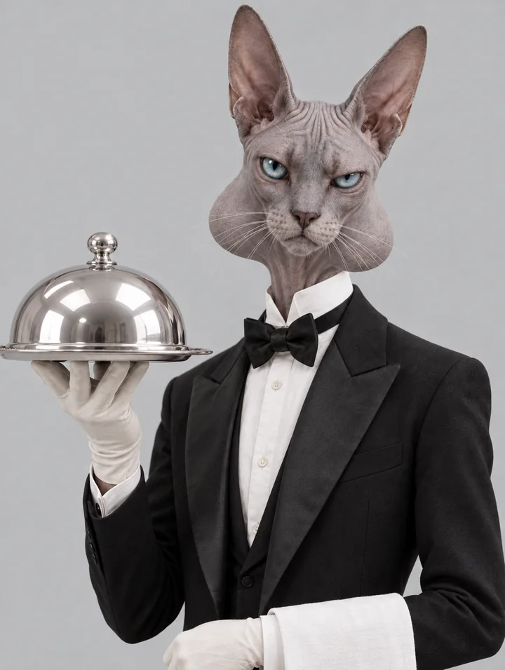 Hairless-cat butler