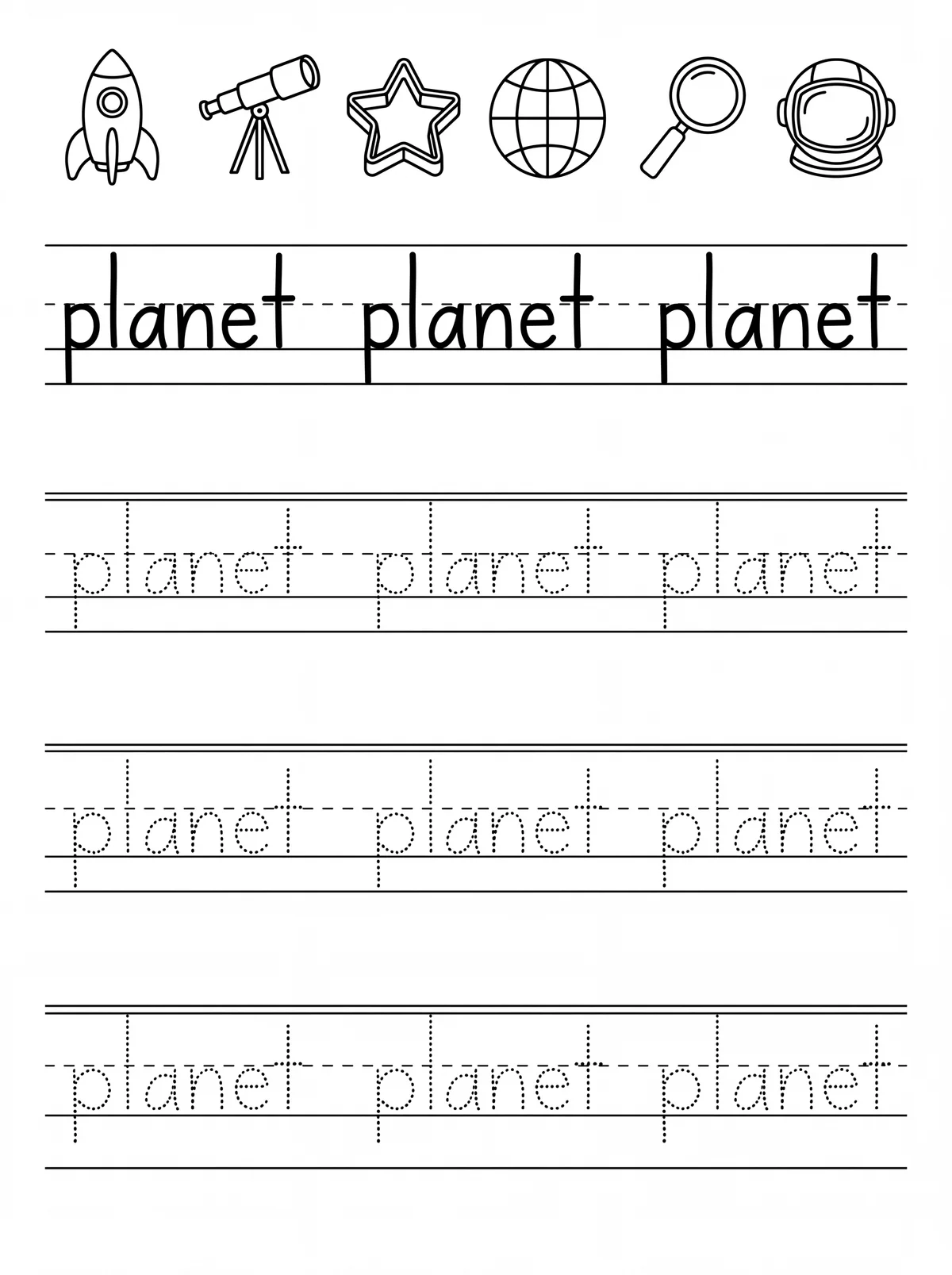 Space-Themed Classroom Worksheet Pack