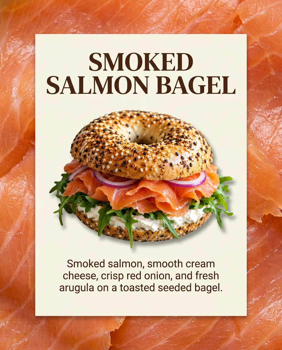 Photorealistic Smoked Salmon Bagel Poster